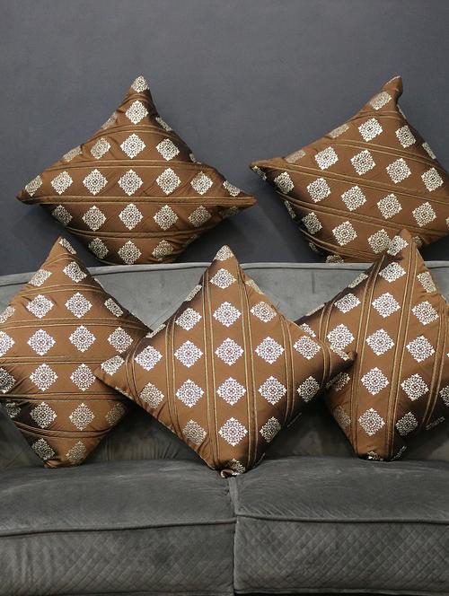 florida designer jacquard large pillow cover (beige, 40x40 cm) - 17551118 - Standard Image - 1