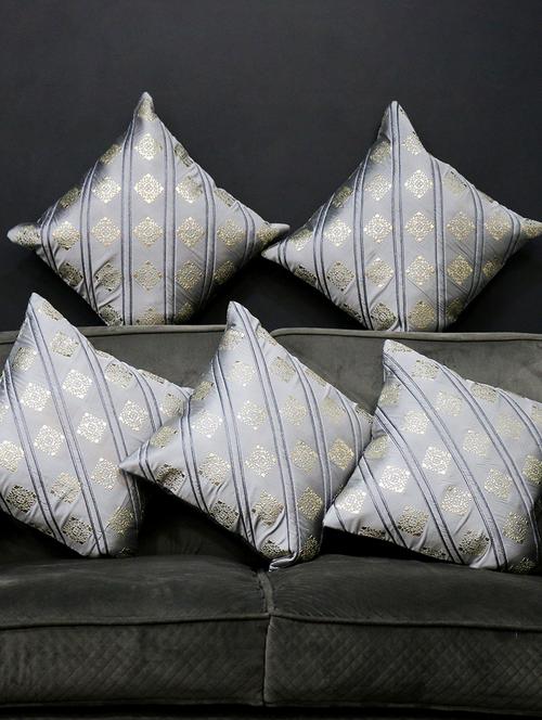 florida designer jacquard large pillow cover (beige, 40x40 cm) - 17551119 - Standard Image - 1