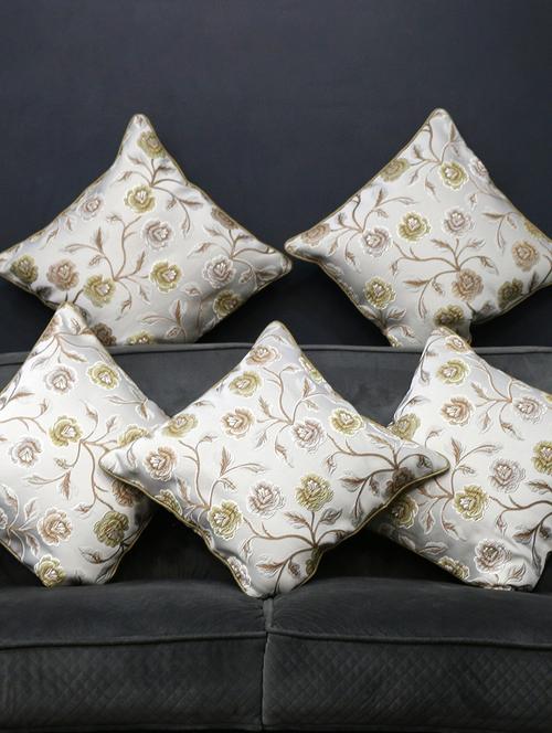florida designer jacquard large pillow cover (beige, 40x40 cm) - 17551122 - Standard Image - 1