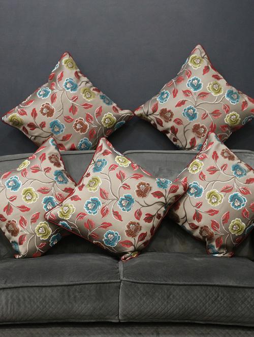 florida designer jacquard large pillow cover (beige, 40x40 cm) - 17551126 - Standard Image - 1