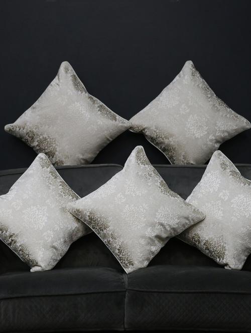 florida designer jacquard large pillow cover (beige, 40x40 cm) - 17551127 - Standard Image - 1