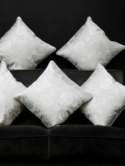 florida designer jacquard large pillow cover (beige, 40x40 cm) - 17551131 - Standard Image - 1