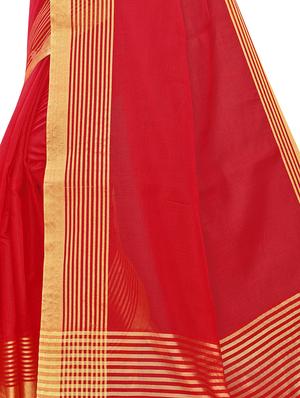solid bordered kota doria saree with blouse - 17551154 - Standard Image - 4