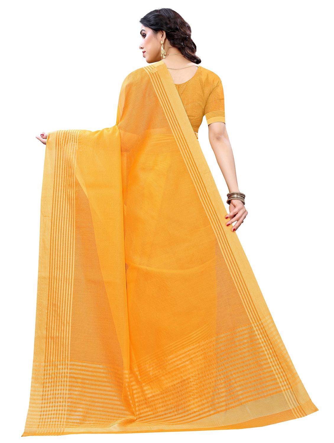 solid bordered kota doria saree with blouse - 17551156 - Zoom Image - 2