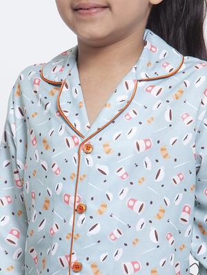 blue pajama set nightwear - 17551188 - Standard Image - 4