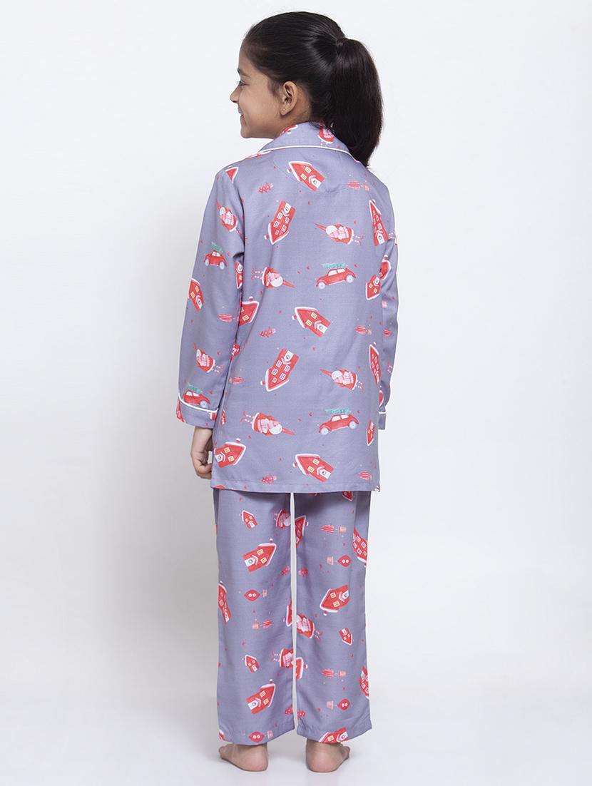 purple pajama set nightwear - 17551190 - Zoom Image - 3