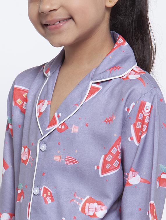 purple pajama set nightwear - 17551190 - Zoom Image - 4