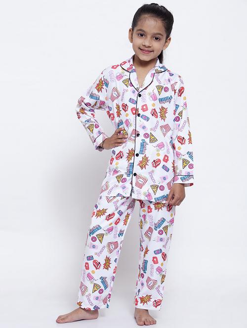 white pajama set nightwear - 17551191 - Standard Image - 1