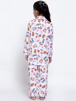 white pajama set nightwear - 17551191 - Standard Image - 3