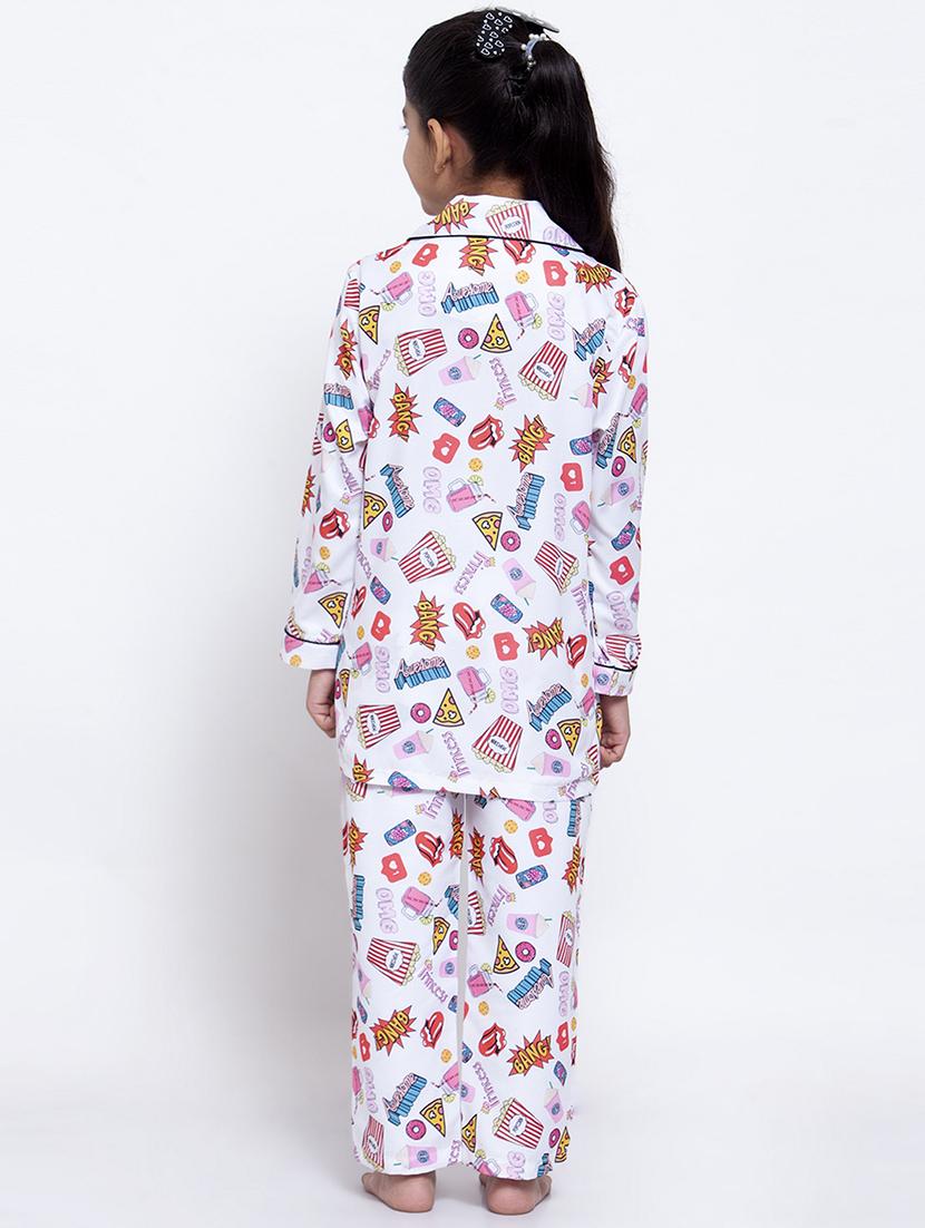white pajama set nightwear - 17551191 - Zoom Image - 3