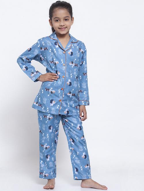 blue pajama set nightwear - 17551196 - Standard Image - 1