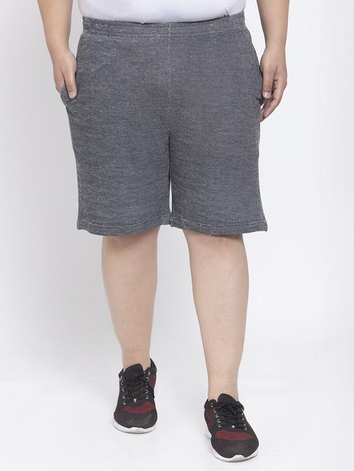 pluss grey solid bermuda shorts - 17551246 - Standard Image - 1