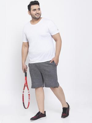 pluss grey solid bermuda shorts - 17551246 - Standard Image - 4