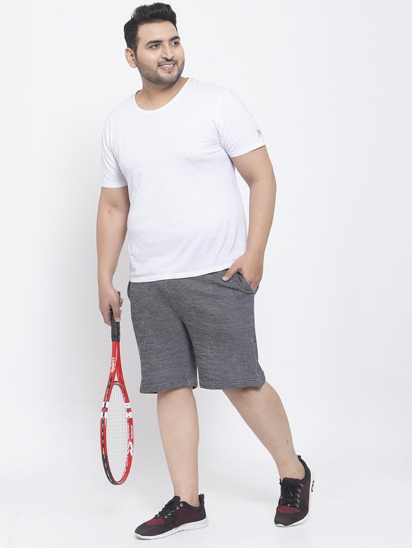 pluss grey solid bermuda shorts - 17551246 - Zoom Image - 4