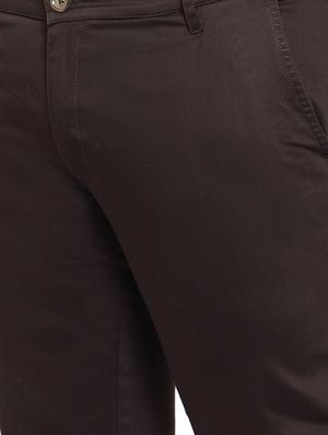 pluss brown solid chinos - 17551275 - Standard Image - 5