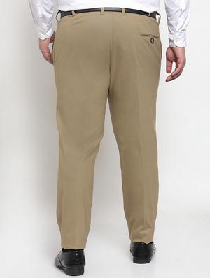 pluss khaki solid chinos - 17551279 - Standard Image - 3