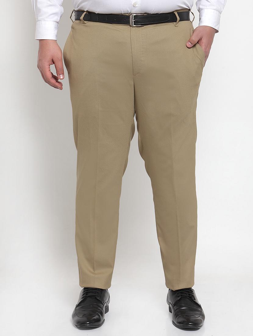 pluss khaki solid chinos - 17551279 - Zoom Image - 1