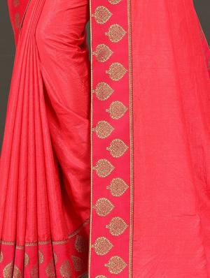 solid bordered saree with blouse - 17551334 - Standard Image - 2