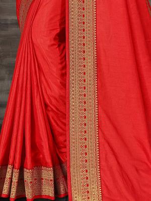 solid bordered saree with blouse - 17551339 - Standard Image - 2