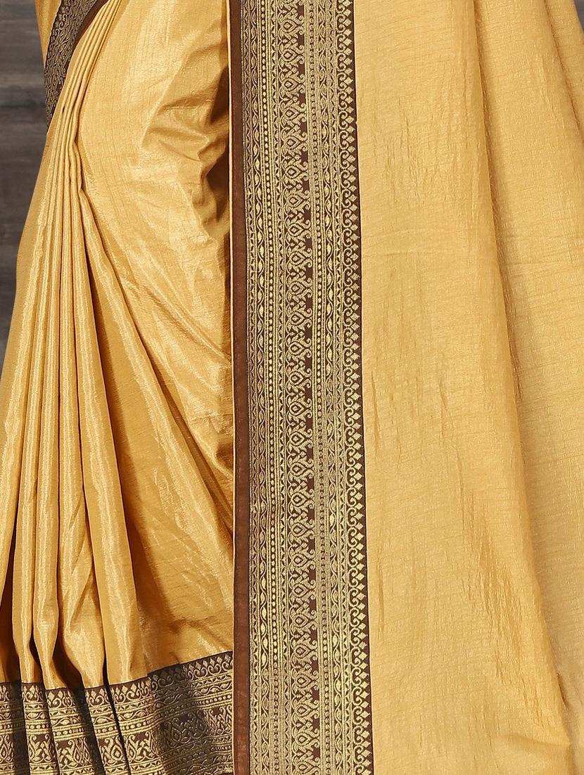solid bordered saree with blouse - 17551346 - Zoom Image - 2