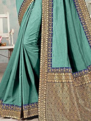 solid embroidered saree with blouse - 17551373 - Standard Image - 2