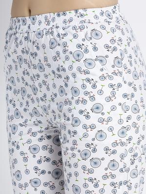 white cotton blend pyjama nightwear set - 17551382 - Standard Image - 5
