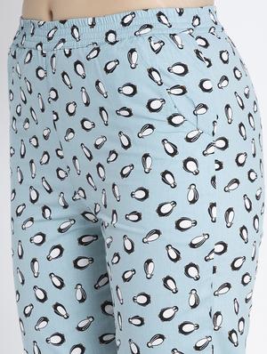blue cotton blend pyjama nightwear set - 17551383 - Standard Image - 5