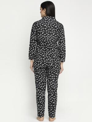 black cotton blend pyjama nightwear set - 17551388 - Standard Image - 3