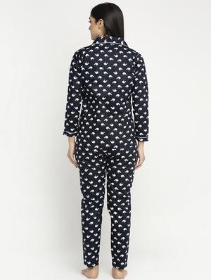 black cotton blend pyjama nightwear set - 17551390 - Standard Image - 3