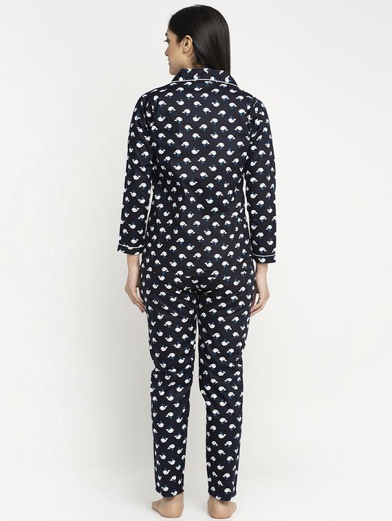 black cotton blend pyjama nightwear set - 17551390 - Zoom Image - 3