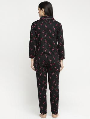 black cotton blend pyjama nightwear set - 17551399 - Standard Image - 3