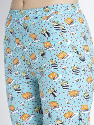 blue cotton blend pyjama nightwear set - 17551403 - Standard Image - 5