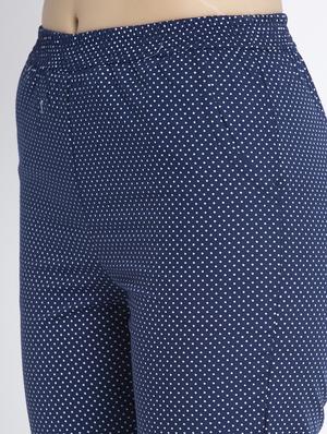 navy blue cotton blend pyjama nightwear set - 17551409 - Standard Image - 4