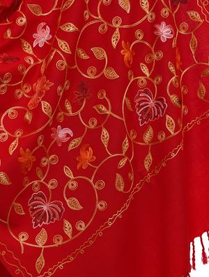 red wool blend shawl - 17551679 - Standard Image - 2