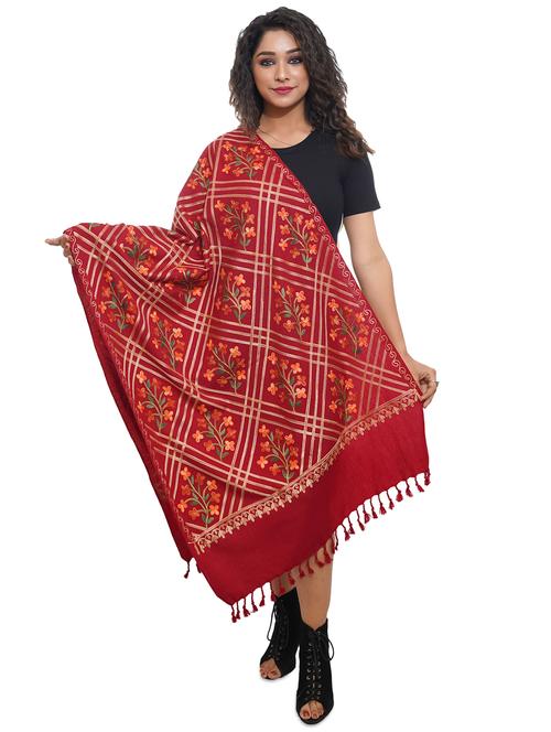 red wool blend shawl - 17551681 - Standard Image - 1
