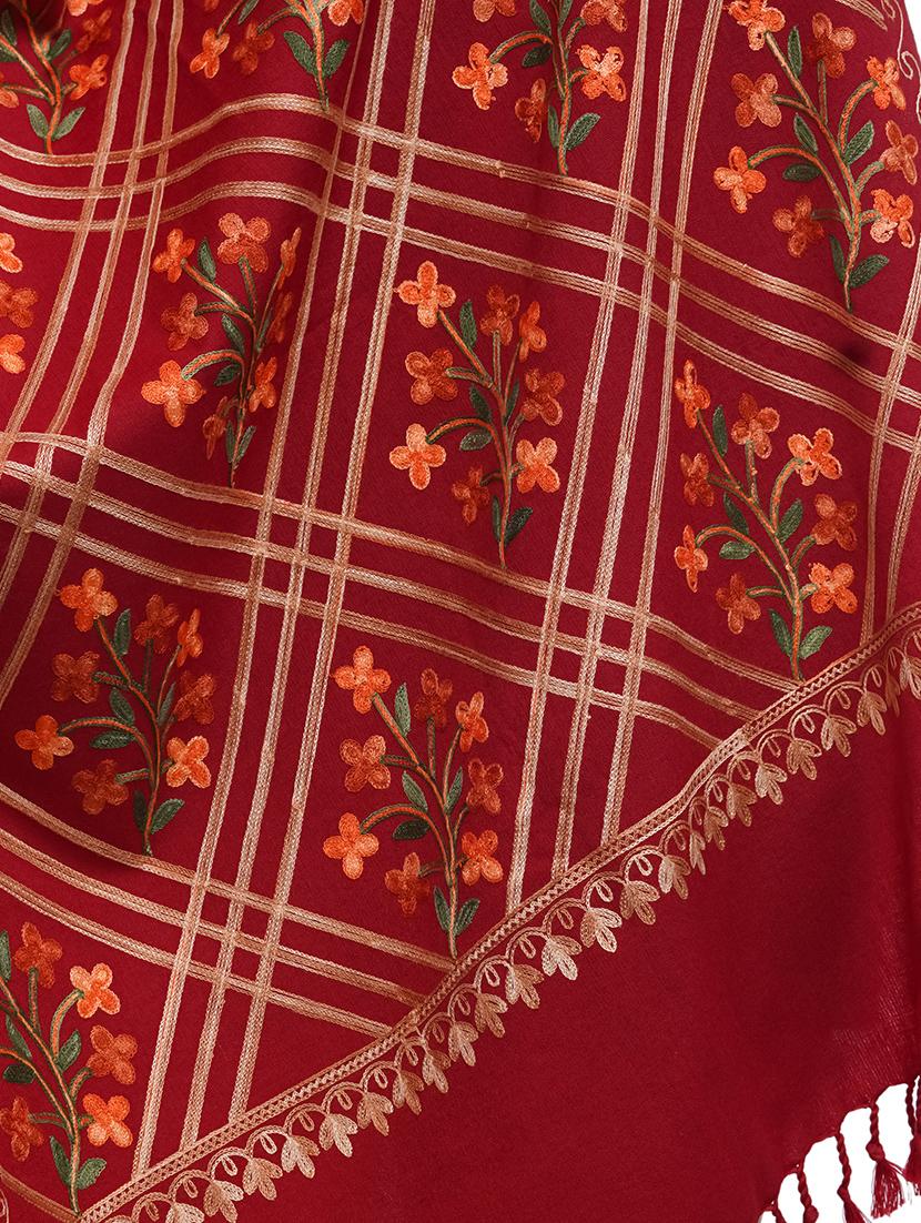 red wool blend shawl - 17551681 - Zoom Image - 2