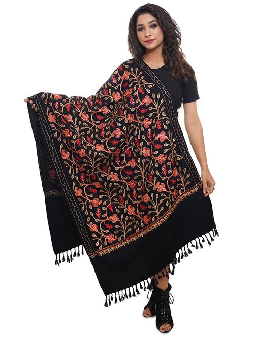 black wool blend shawl - 17551682 - Standard Image - 1