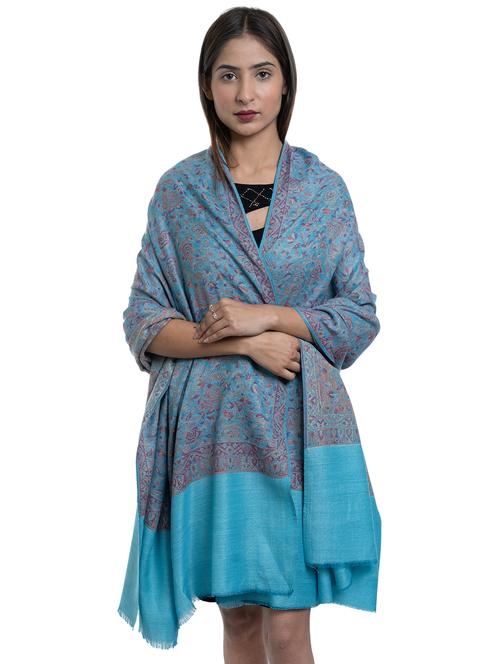 blue wool blend shawl - 17551708 - Standard Image - 1