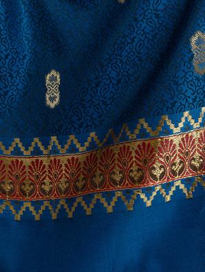 blue wool blend shawl - 17551711 - Standard Image - 2