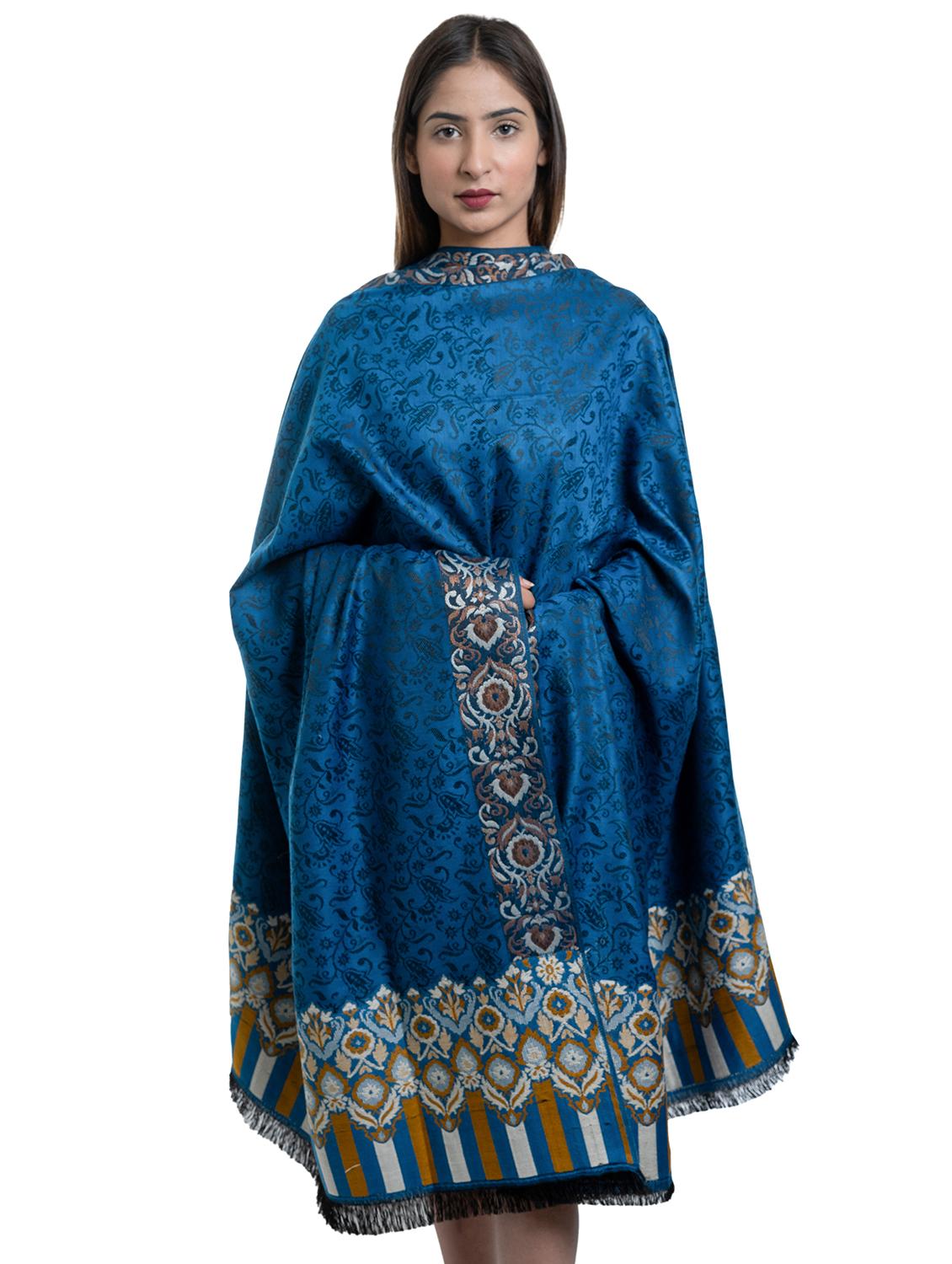 blue wool blend shawl - 17551717 - Zoom Image - 1