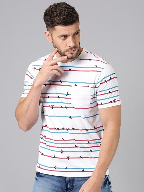 white printed pocket t-shirt - 17551734 - Standard Image - 1