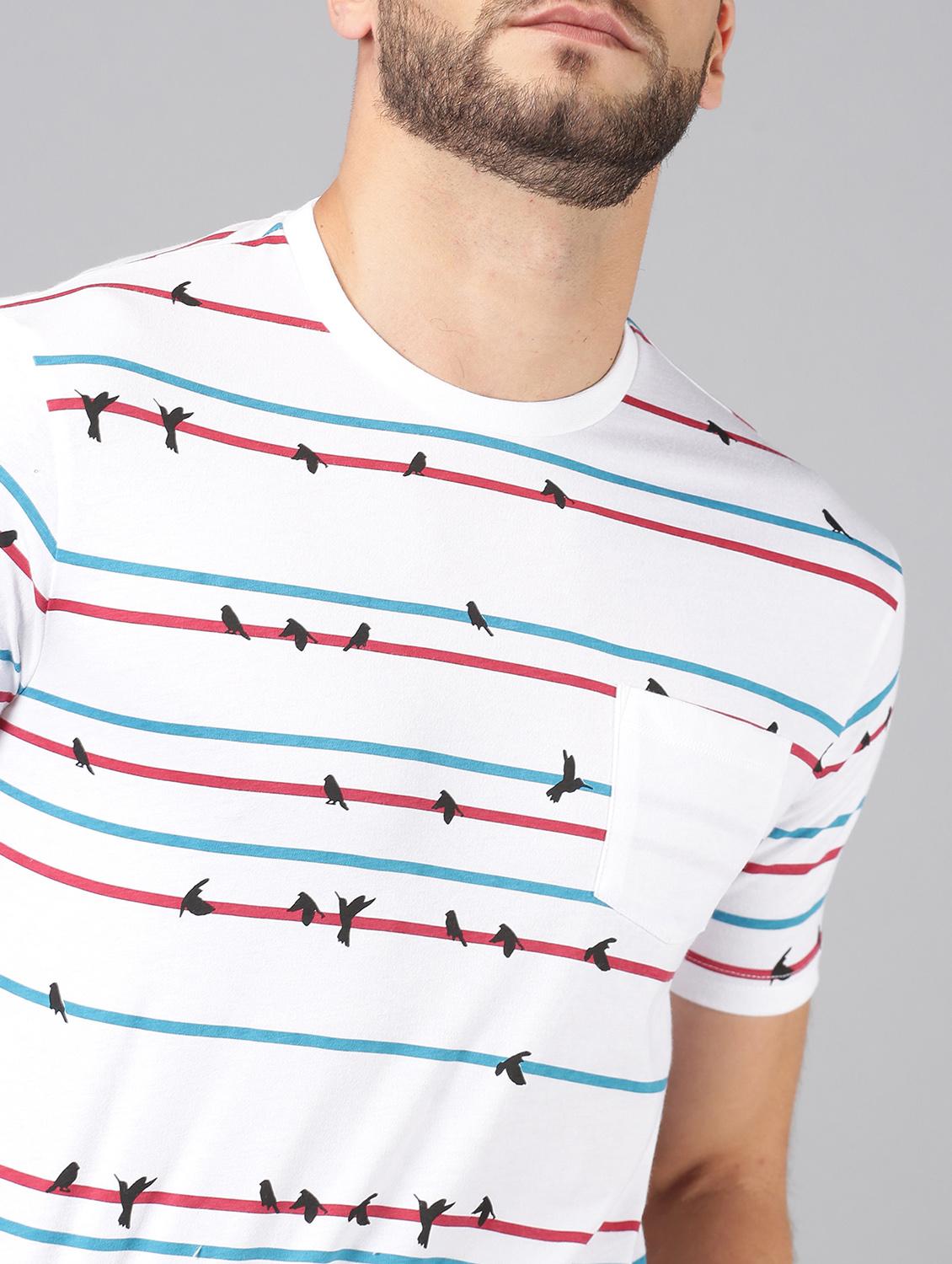 white printed pocket t-shirt - 17551734 - Zoom Image - 4