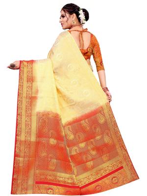 self design kanjivaram saree with blouse - 17552240 - Standard Image - 2