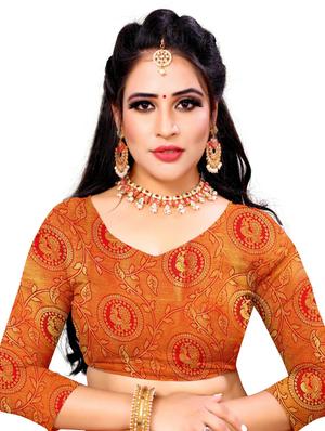 self design kanjivaram saree with blouse - 17552240 - Standard Image - 4