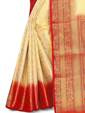 self design kanjivaram saree with blouse - 17552240 - Standard Image - 5