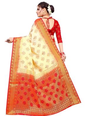 self design kanjivaram saree with blouse - 17552241 - Standard Image - 2