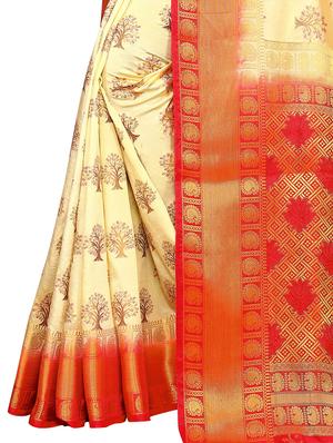 self design kanjivaram saree with blouse - 17552241 - Standard Image - 5