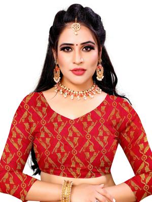 self design kanjivaram saree with blouse - 17552242 - Standard Image - 4