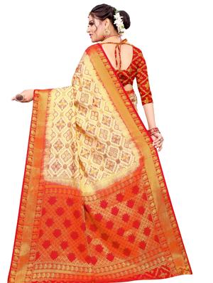 self design kanjivaram saree with blouse - 17552243 - Standard Image - 2