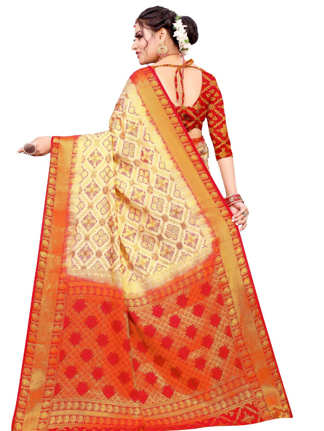 self design kanjivaram saree with blouse - 17552243 - Zoom Image - 2